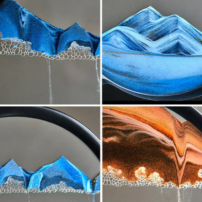 Round 3D Moving Sand Art Decor